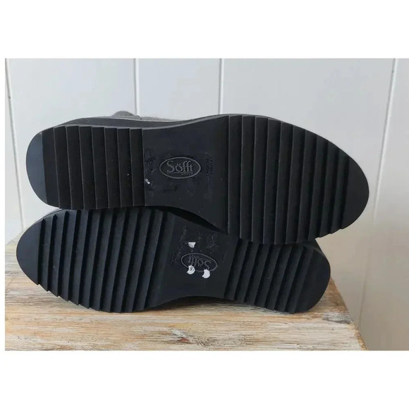 NEW Sofft Elaina Wedge Bootie Size 8M Pull On Fabric/Leather Upper in Gray - Picture 7 of 8